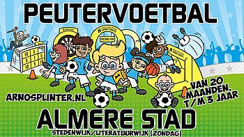 Illustratie bij Peuter & kleutervoetbal Literatuurwijk/Stedenwijk (20 mnd. t/m 3 jaar)