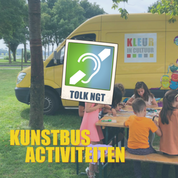 Illustratie bij Kunstbus workshops met een tolk Nederlandse Gebarentaal