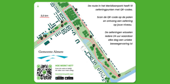 Illustratie bij QR-Fit route Almere Buiten Meridiaanpark