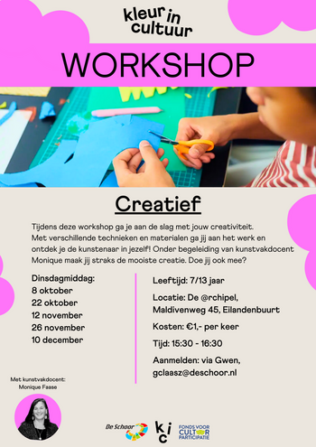Kleur in Cultuur organiseert creatief aanbod